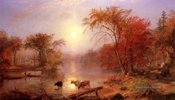  Bierstadt Malerei - Indian Sommer Hudson Fluss Albert Bierstadt